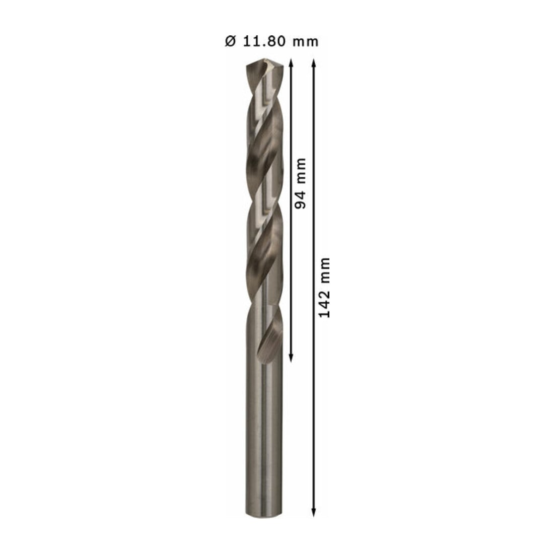 Forets à métaux rectifiés HSS-G, DIN 338 11,8 x 94 x 142 mm