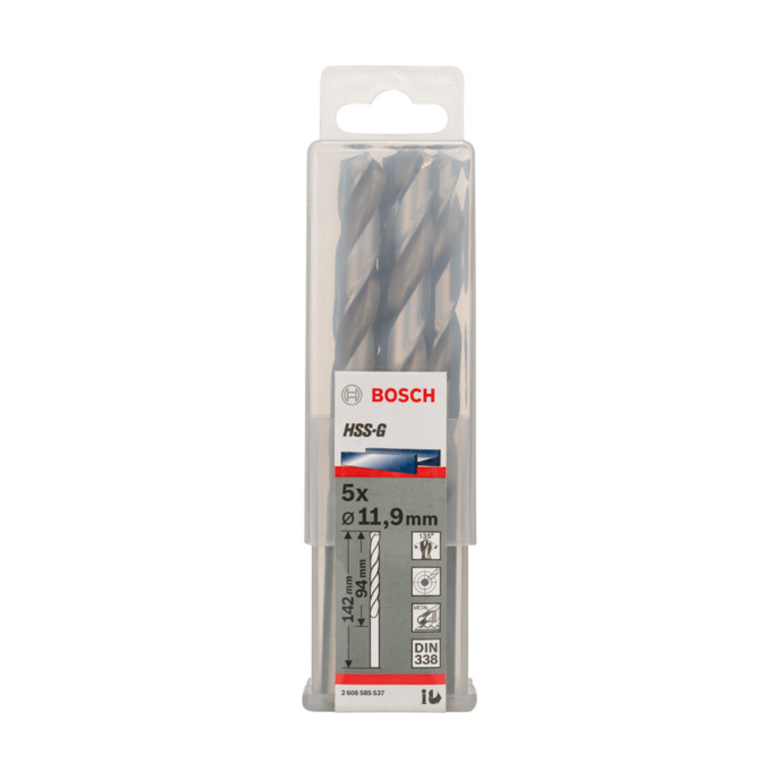 Forets à métaux rectifiés HSS-G, DIN 338 11,9 x 101 x 151 mm