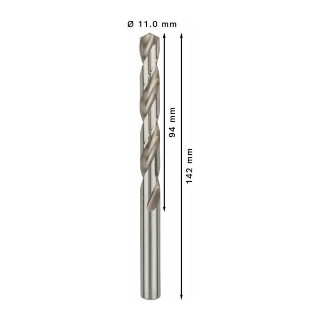 Forets à métaux rectifiés HSS-G, DIN 338 11 x 94 x 142 mm