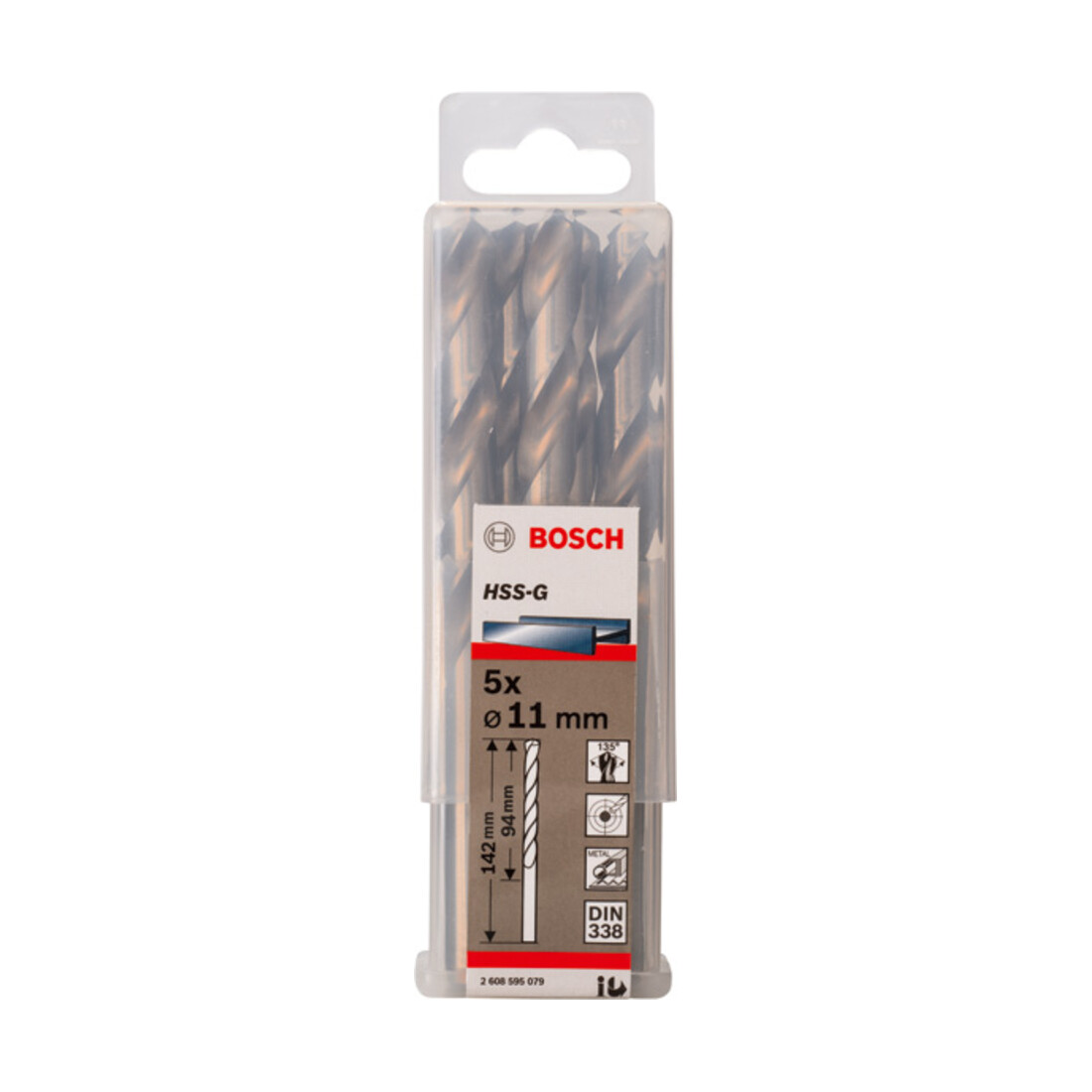 Forets à métaux rectifiés HSS-G, DIN 338 11 x 94 x 142 mm