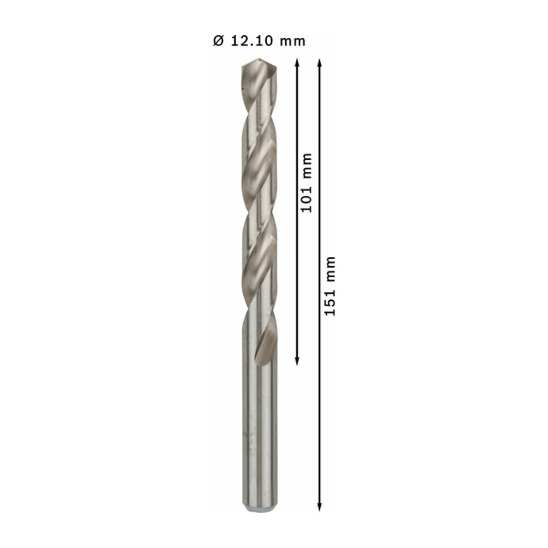 Forets à métaux rectifiés HSS-G, DIN 338 12,1 x 101 x 151 mm