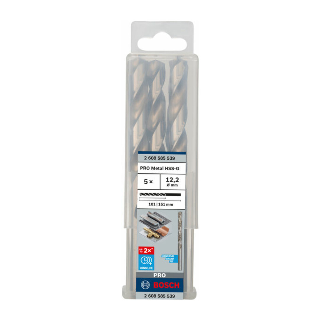 Forets à métaux rectifiés HSS-G, DIN 338 12,2 x 101 x 151 mm