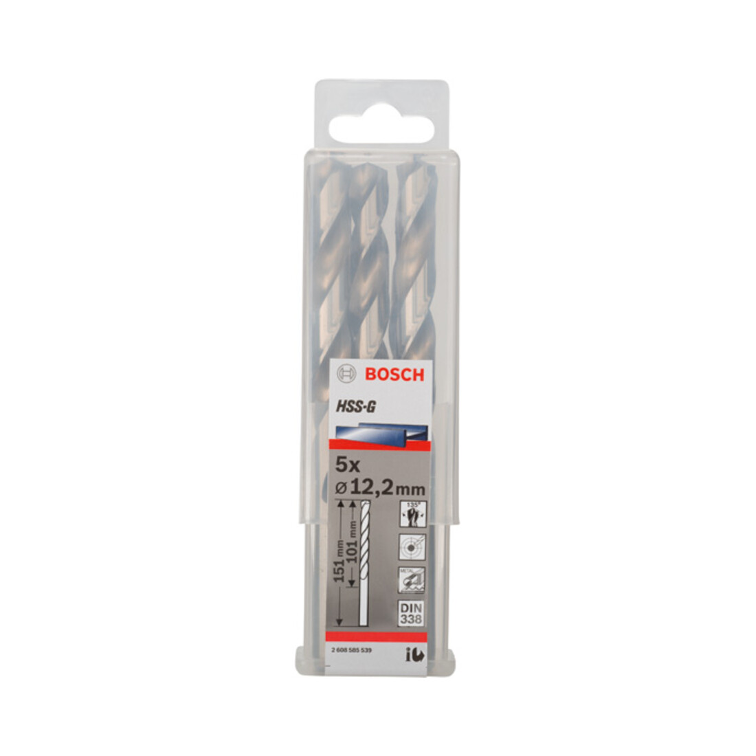Forets à métaux rectifiés HSS-G, DIN 338 12,2 x 101 x 151 mm
