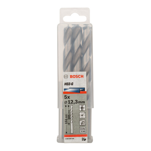 Forets à métaux rectifiés HSS-G, DIN 338 12,3 x 101 x 151 mm
