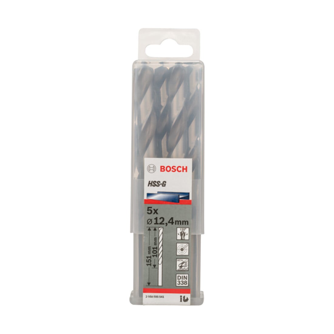 Forets à métaux rectifiés HSS-G, DIN 338 12,4 x 101 x 151 mm