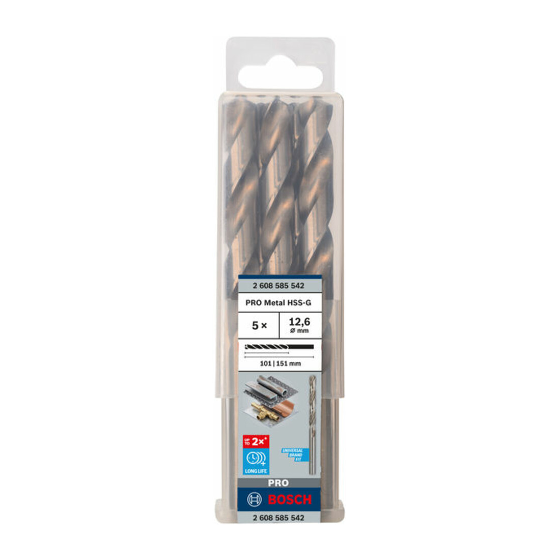 Forets à métaux rectifiés HSS-G, DIN 338 12,6 x 101 x 151 mm