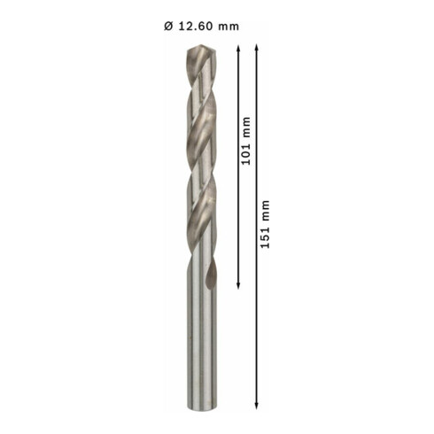 Forets à métaux rectifiés HSS-G, DIN 338 12,6 x 101 x 151 mm