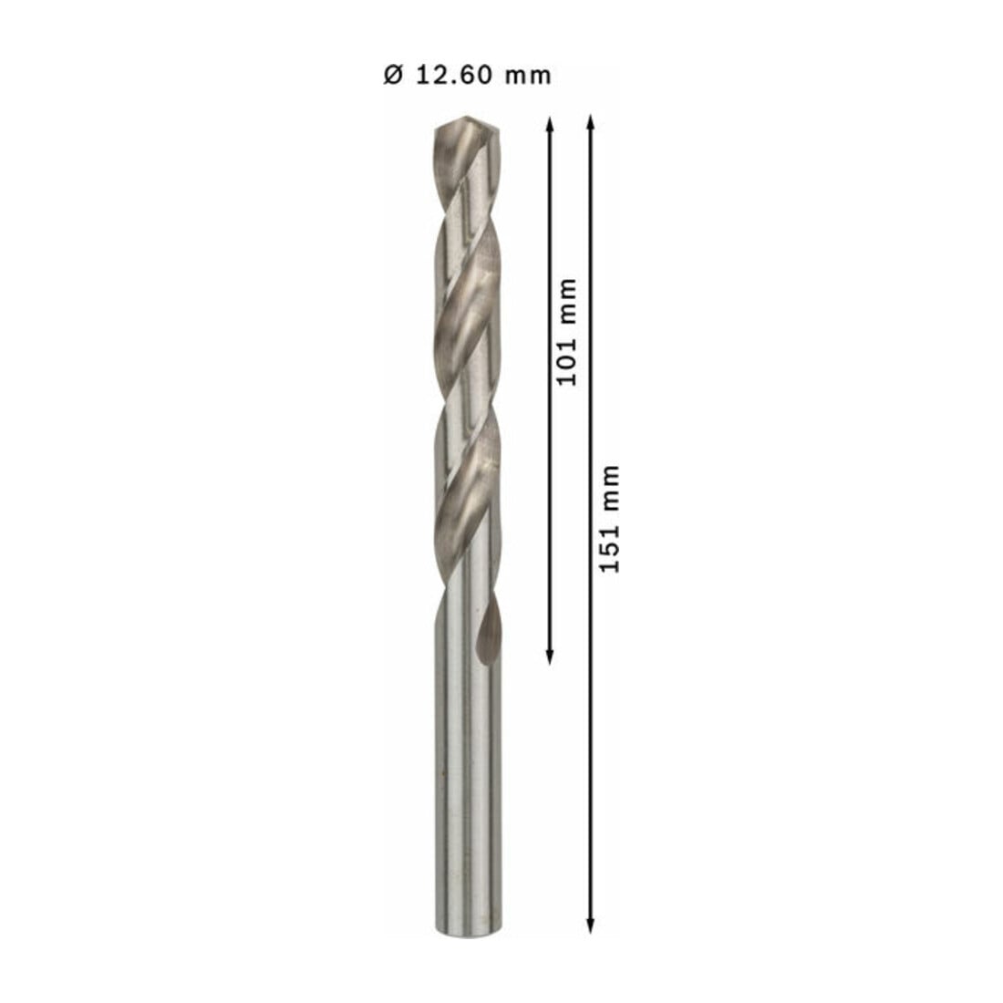 Forets à métaux rectifiés HSS-G, DIN 338 12,6 x 101 x 151 mm