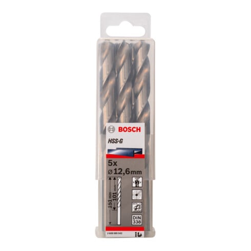 Forets à métaux rectifiés HSS-G, DIN 338 12,6 x 101 x 151 mm