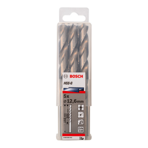 Forets à métaux rectifiés HSS-G, DIN 338 12,6 x 101 x 151 mm