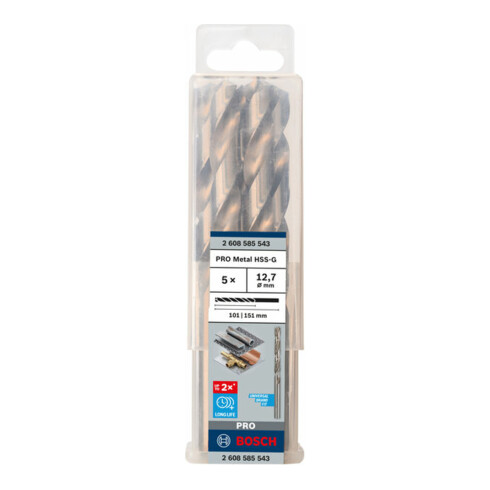 Forets à métaux rectifiés HSS-G, DIN 338 12,7 x 101 x 151 mm