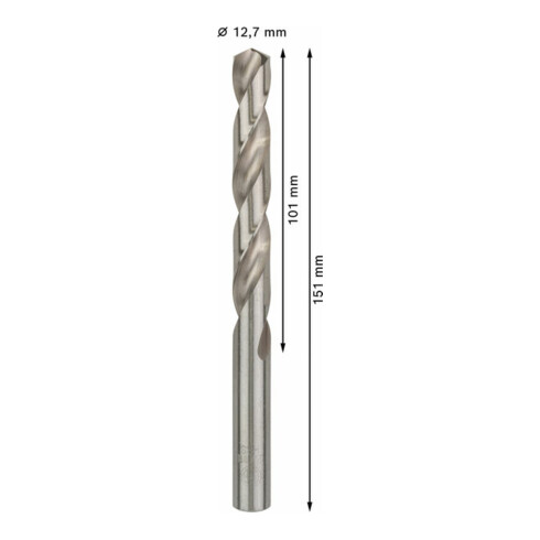 Forets à métaux rectifiés HSS-G, DIN 338 12,7 x 101 x 151 mm