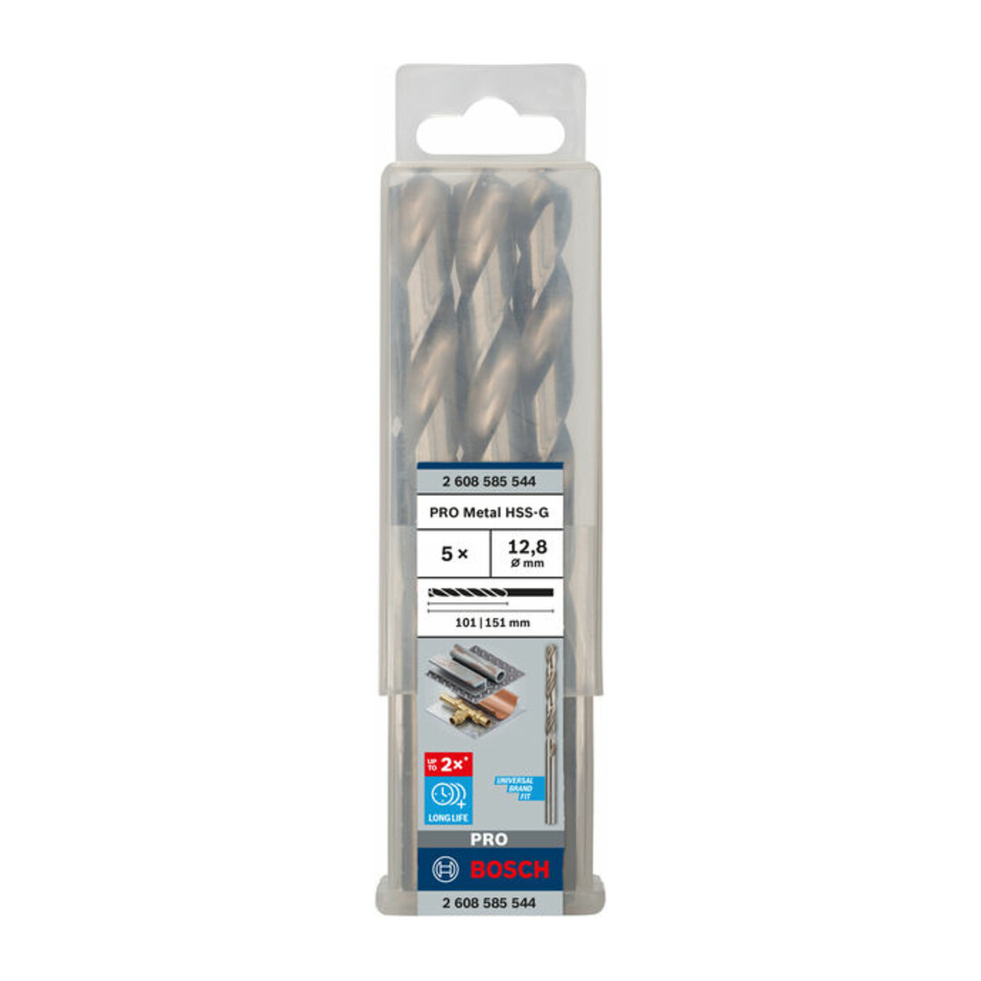 Forets à métaux rectifiés HSS-G, DIN 338 12,8 x 101 x 151 mm