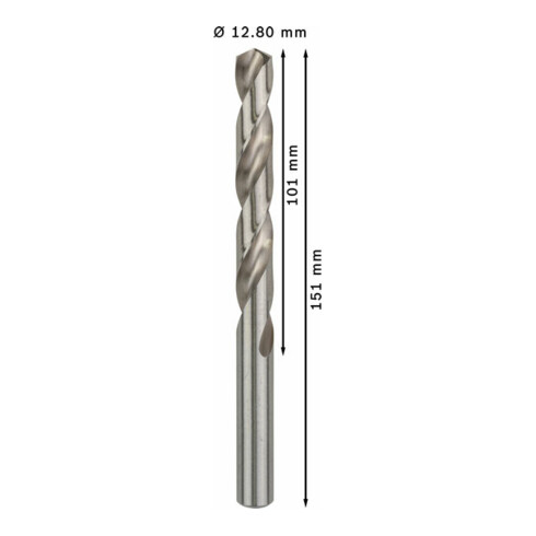Forets à métaux rectifiés HSS-G, DIN 338 12,8 x 101 x 151 mm