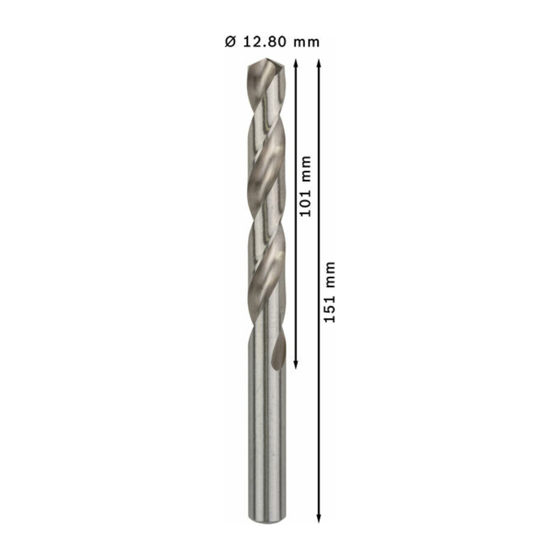 Forets à métaux rectifiés HSS-G, DIN 338 12,8 x 101 x 151 mm