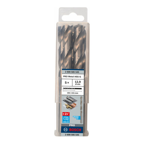 Forets à métaux rectifiés HSS-G, DIN 338 12,9 x 101 x 151 mm