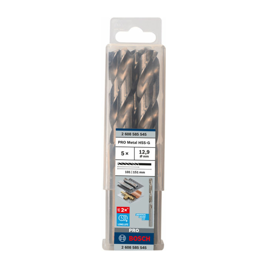 Forets à métaux rectifiés HSS-G, DIN 338 12,9 x 101 x 151 mm
