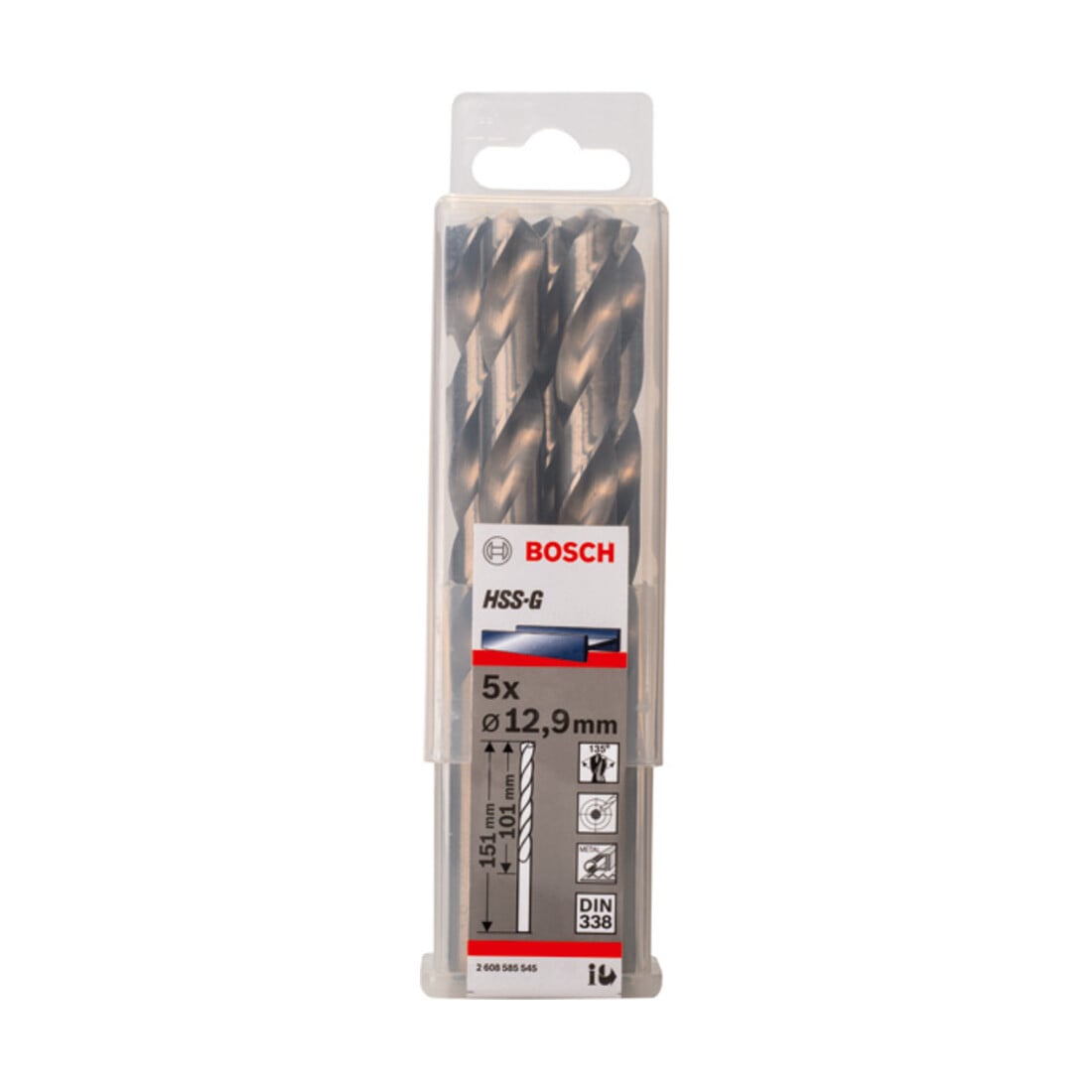 Forets à métaux rectifiés HSS-G, DIN 338 12,9 x 101 x 151 mm