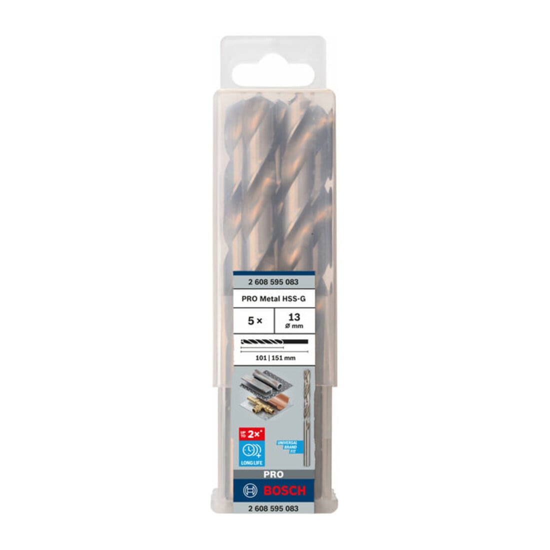 Forets à métaux rectifiés HSS-G, DIN 338 13 x 101 x 151 mm