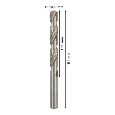 Forets à métaux rectifiés HSS-G, DIN 338 13 x 101 x 151 mm
