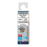 Forets à métaux rectifiés HSS-G, DIN 338 2,1 x 24 x 49 mm-4