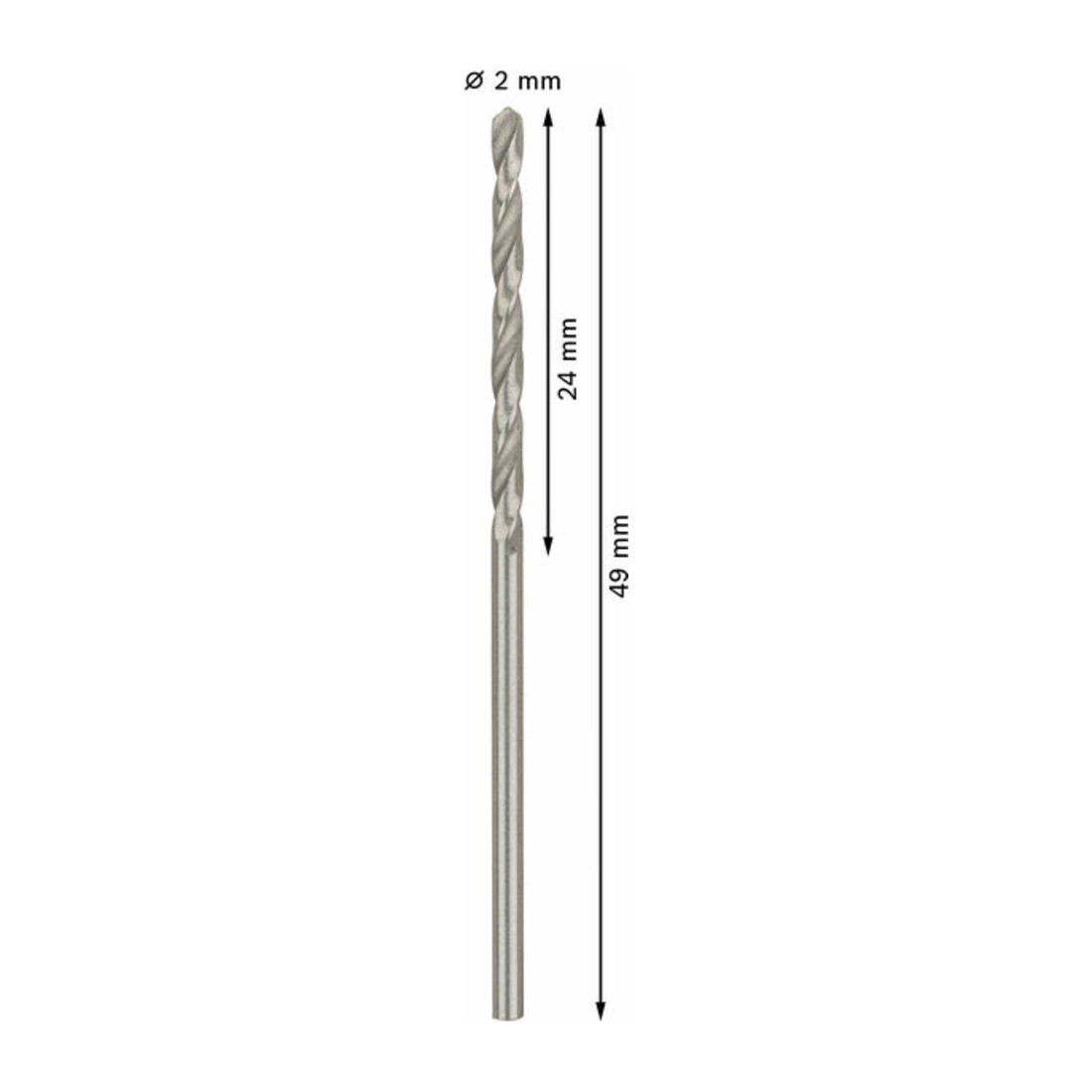 Forets à métaux rectifiés HSS-G, DIN 338 2 x 24 x 49 mm