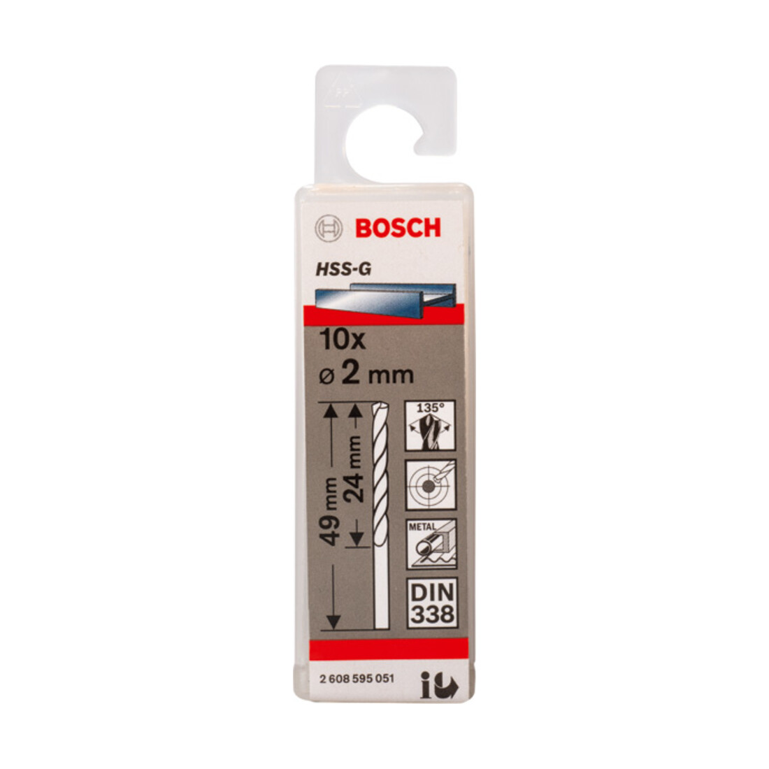 Forets à métaux rectifiés HSS-G, DIN 338 2 x 24 x 49 mm