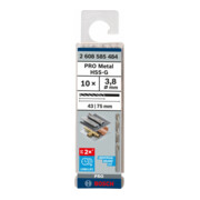 Forets à métaux rectifiés HSS-G, DIN 338 3,8 x 43 x 75 mm-4
