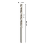 Forets à métaux rectifiés HSS-G, DIN 338 4,4 x 47 x 80 mm-5