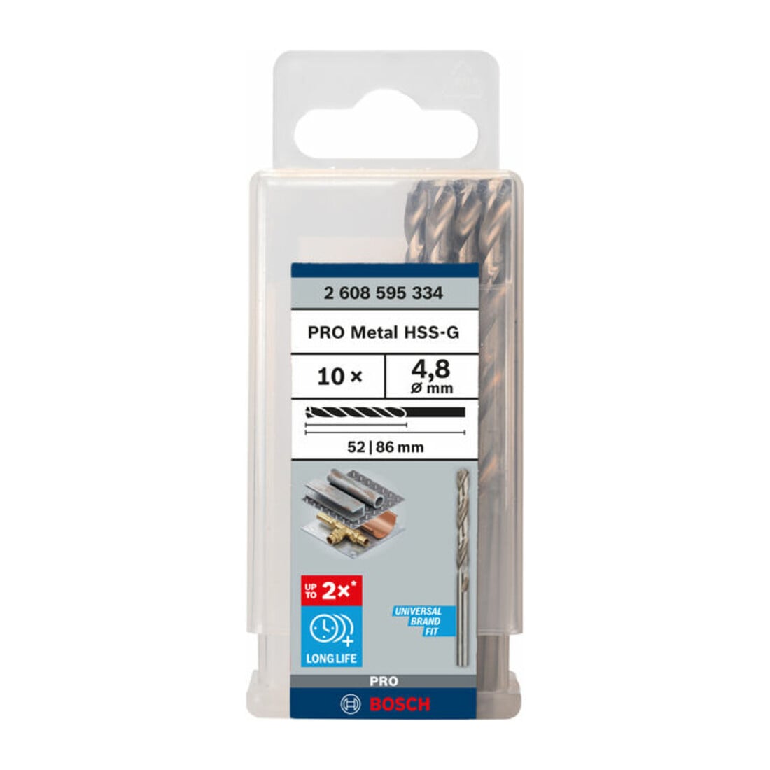 Forets à métaux rectifiés HSS-G, DIN 338 4,8 x 52 x 83 mm