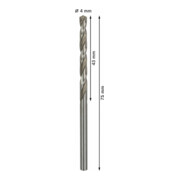 Forets à métaux rectifiés HSS-G, DIN 338 4 x 43 x 75 mm-5