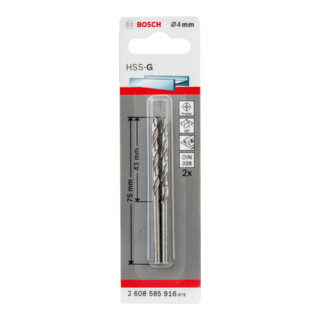 Perceuse à métaux Bosch HSS-G, DIN 338