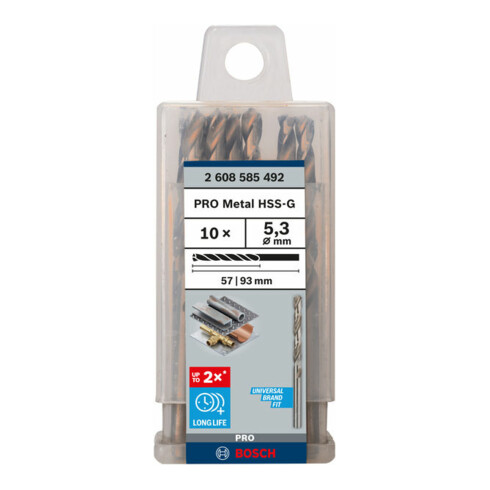 Forets à métaux rectifiés HSS-G, DIN 338 5,3 x 52 x 86 mm