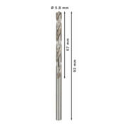 Forets à métaux rectifiés HSS-G, DIN 338 5,8 x 57 x 83 mm-5