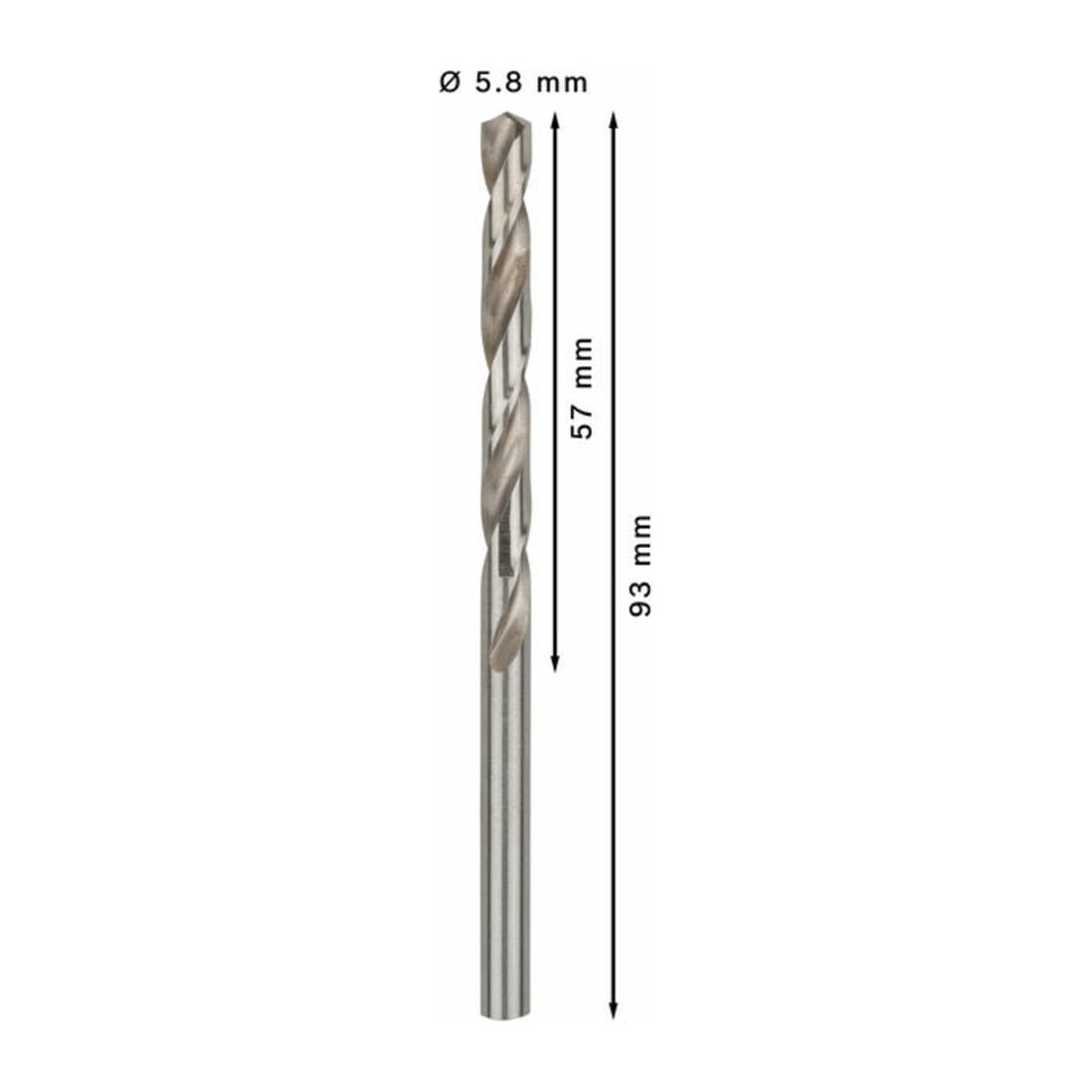 Forets à métaux rectifiés HSS-G, DIN 338 5,8 x 57 x 83 mm