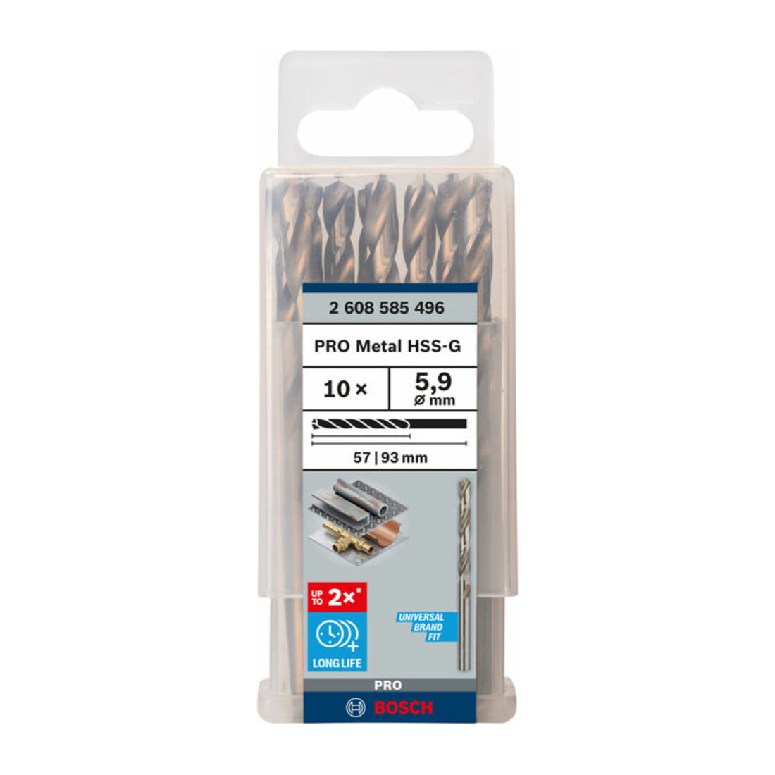Forets à métaux rectifiés HSS-G, DIN 338 5,9 x 57 x 93 mm