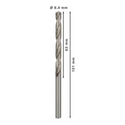 Forets à métaux rectifiés HSS-G, DIN 338 6,4 x 63 x 101 mm-5