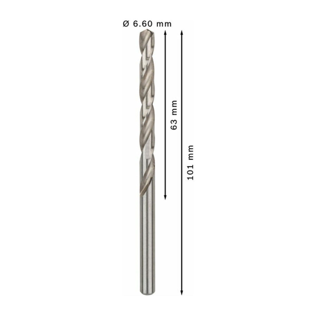 Forets à métaux rectifiés HSS-G, DIN 338 6,6 x 63 x 101 mm