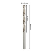 Forets à métaux rectifiés HSS-G, DIN 338 6,7 x 63 x 101 mm-5