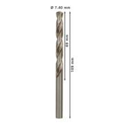 Forets à métaux rectifiés HSS-G, DIN 338 7,4 x 69 x 109 mm-5