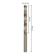 Forets à métaux rectifiés HSS-G, DIN 338 7,9 x 75 x 117 mm-5