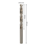 Forets à métaux rectifiés HSS-G, DIN 338 8,3 x 75 x 117 mm-5