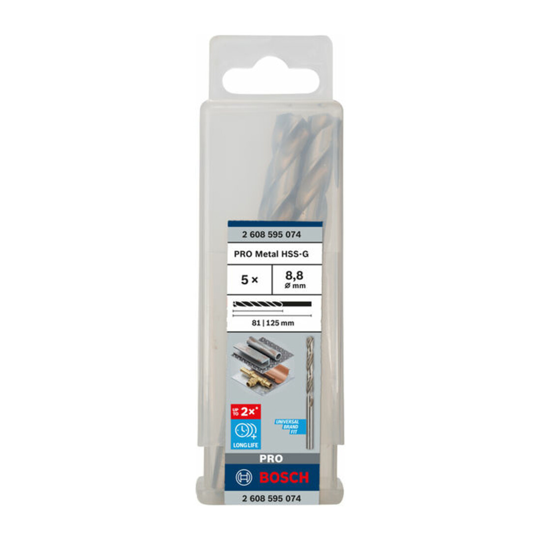 Forets à métaux rectifiés HSS-G, DIN 338 8,8 x 81 x 125 mm