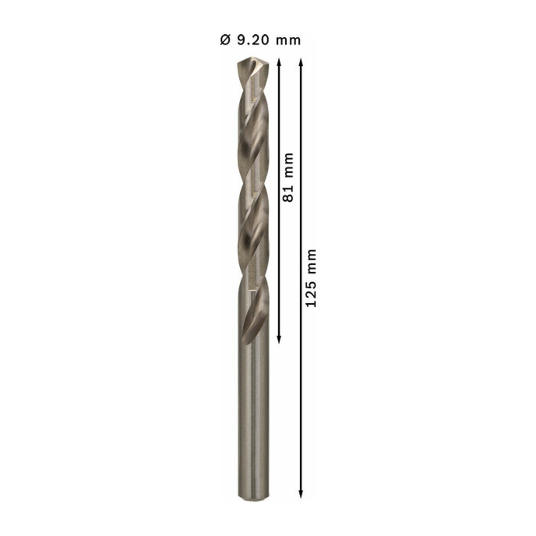 Forets à métaux rectifiés HSS-G, DIN 338 9,2 x 81 x 125 mm