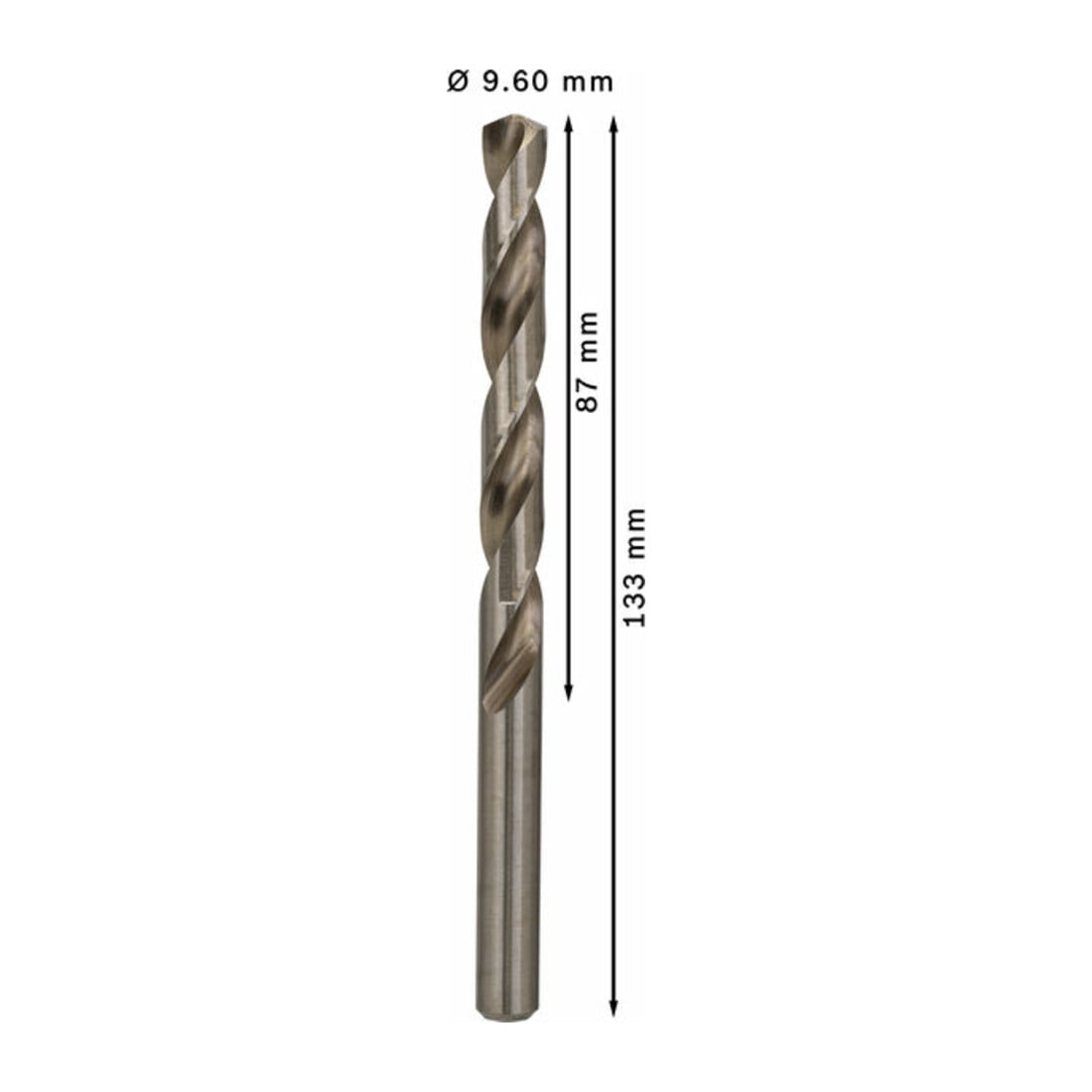Forets à métaux rectifiés HSS-G, DIN 338 9,6 x 87 x 133 mm