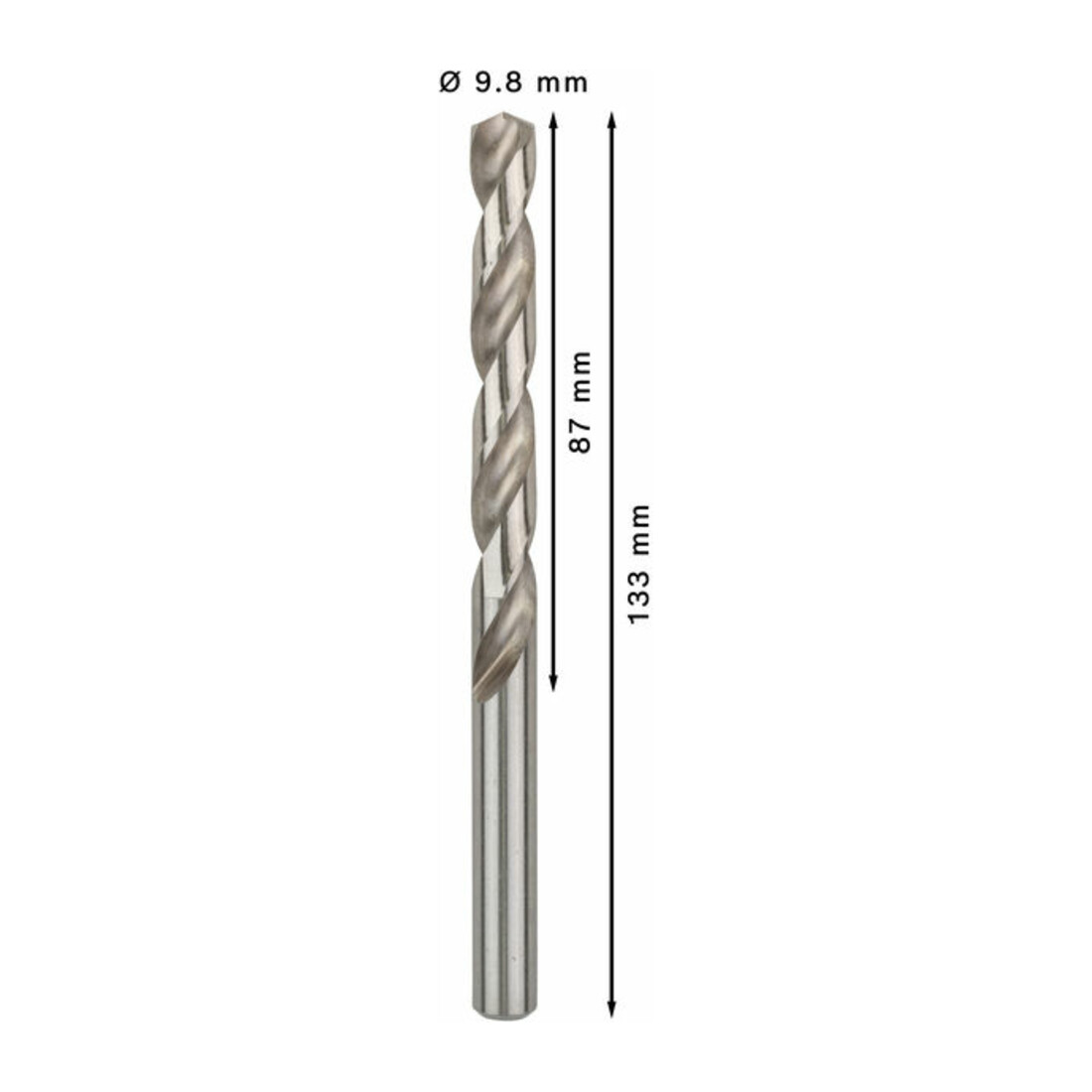 Forets à métaux rectifiés HSS-G, DIN 338 9,8 x 87 x 133 mm