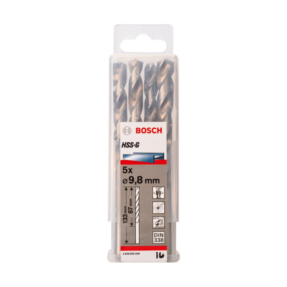 Forets à métaux rectifiés HSS-G, DIN 338 9,8 x 87 x 133 mm