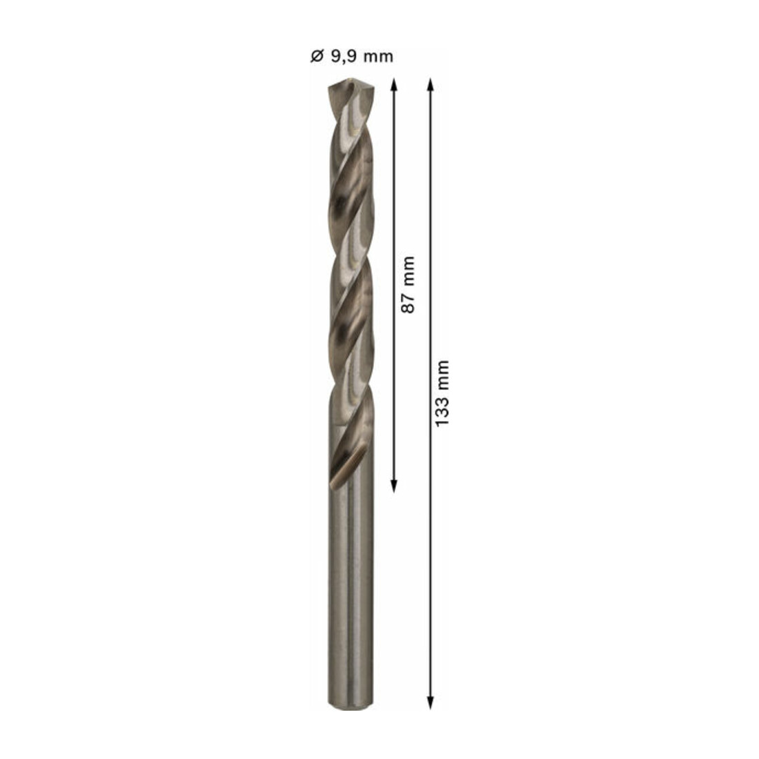 Forets à métaux rectifiés HSS-G, DIN 338 9,9 x 87 x 133 mm
