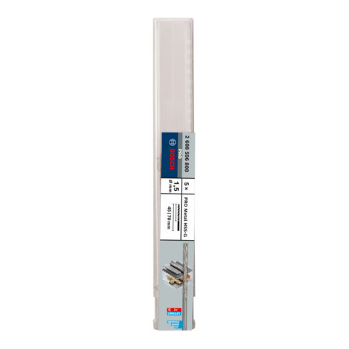 Forets à métaux rectifiés HSS-G, DIN 340, série longue 1,5 x 45 x 70 mm