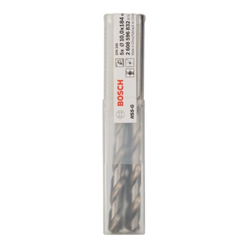 Forets à métaux rectifiés HSS-G, DIN 340, série longue 10 x 121 x 184 mm
